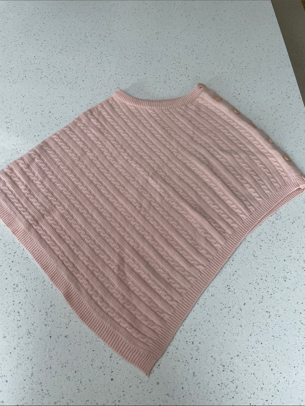 Ralph Lauren Pink Cable-Knit Poncho